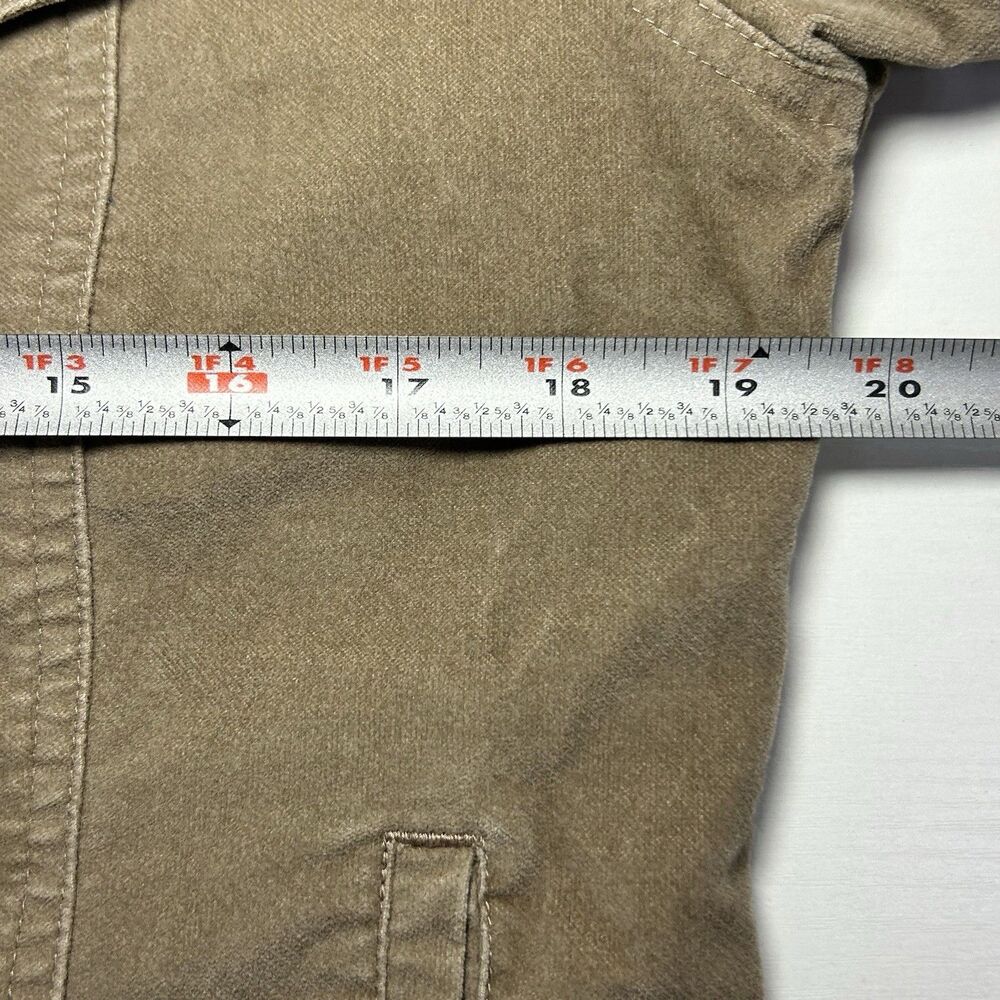 LL Bean Trucker Jacket Velour Women’s Small Tan Lined - Picture 6 of 8